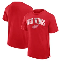 T-shirt Pima surélevé pour hommes Fanatics Red Detroit Wings