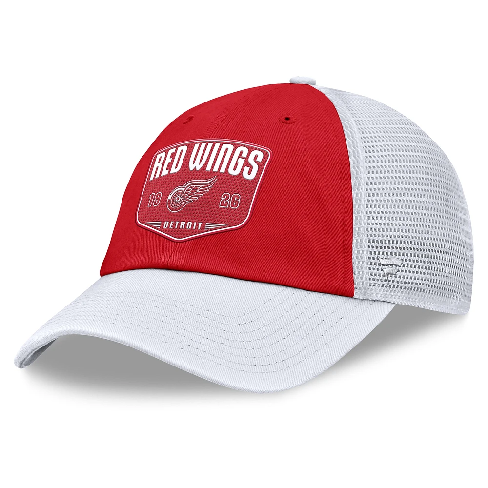 Men's Fanatics Red Detroit Red Wings Fundamental One-Time Trucker Adjustable Hat