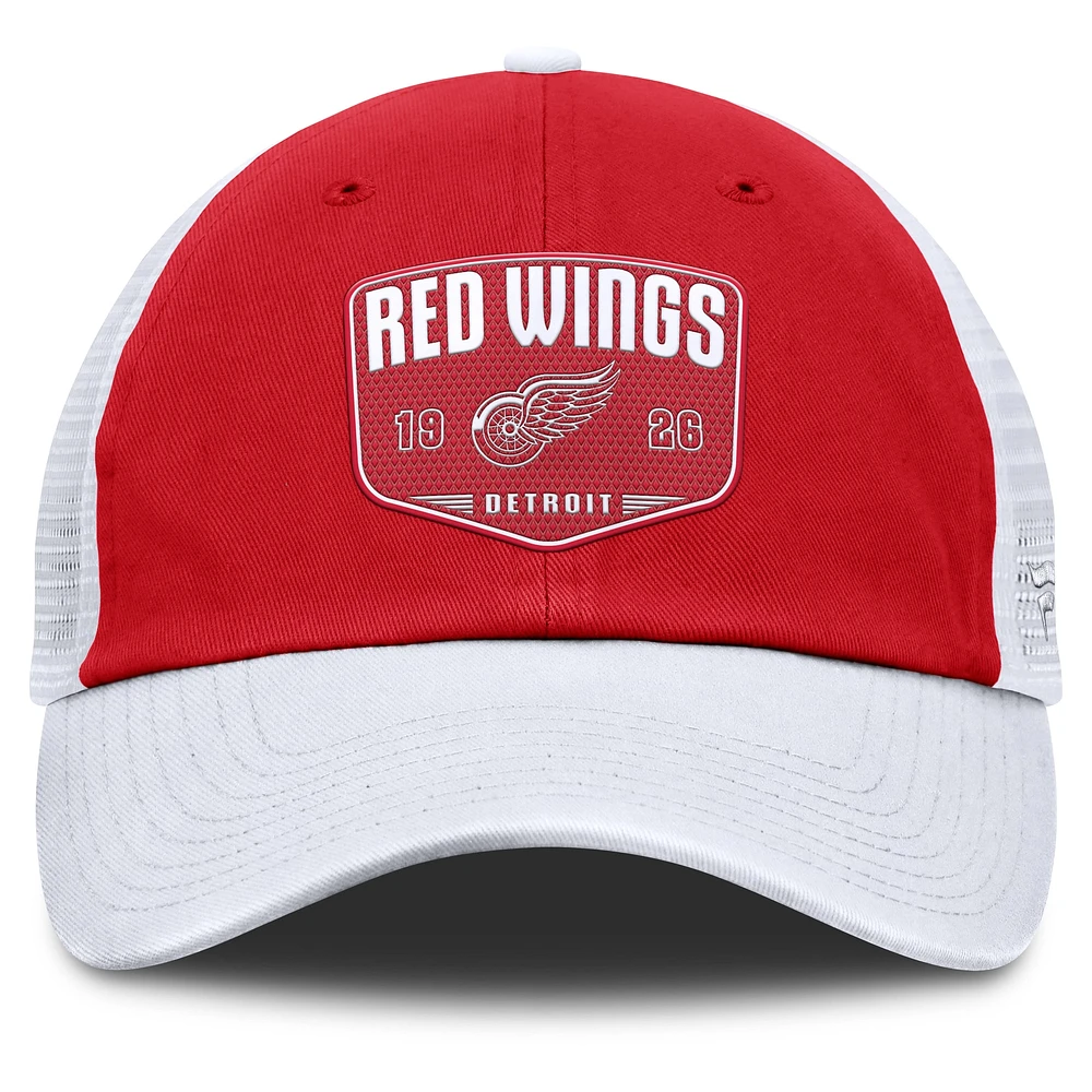 Men's Fanatics Red Detroit Red Wings Fundamental One-Time Trucker Adjustable Hat