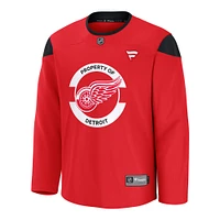 Men's Fanatics Red Detroit Wings Home Practice Jersey