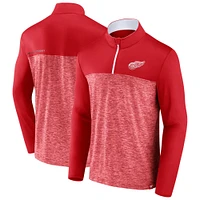 Men's Fanatics Red Detroit Wings Iconic Defender Quarter-Zip Jacket