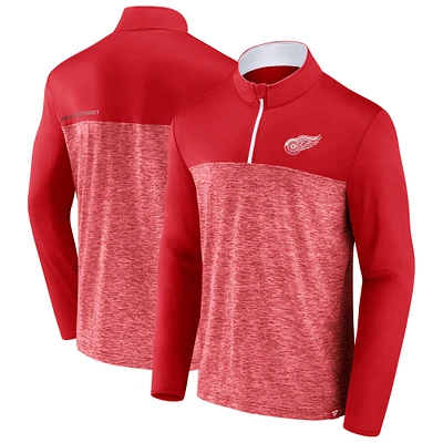 Men's Fanatics Red Detroit Wings Iconic Defender Quarter-Zip Jacket