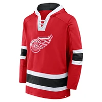 Men's Fanatics  Red Detroit Wings Inside Line Fleece Pullover Hoodie