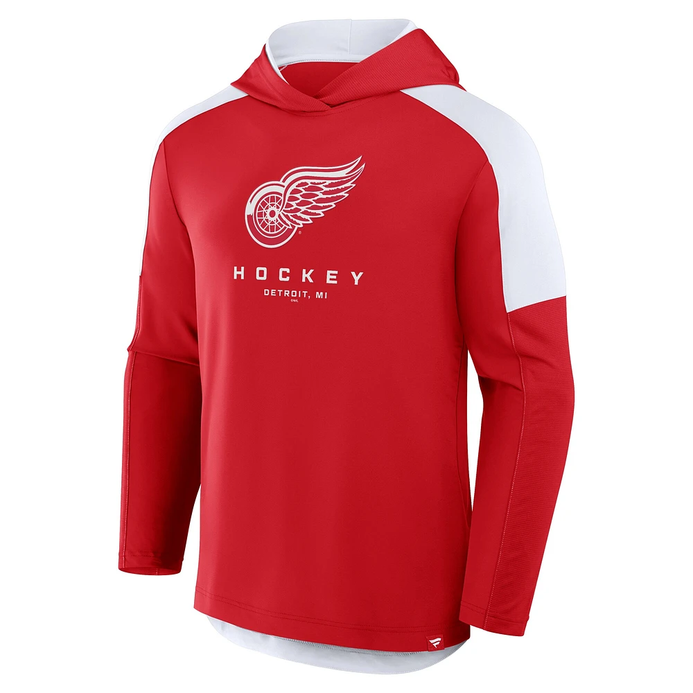 Men's Fanatics Red Detroit Wings Meta Game Transitional Pullover Hoodie