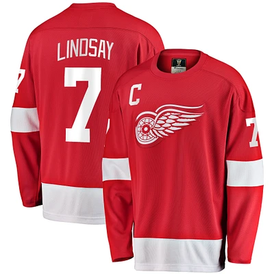 Fanatics pour hommes Ted Lindsay Red Detroit Wings Premier Breakaway joueur retraité - Maillot