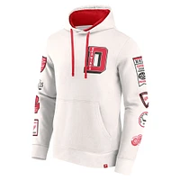 Men's Fanatics White Detroit Red Wings Letterman Fleece Pullover Hoodie