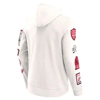 Men's Fanatics White Detroit Red Wings Letterman Fleece Pullover Hoodie