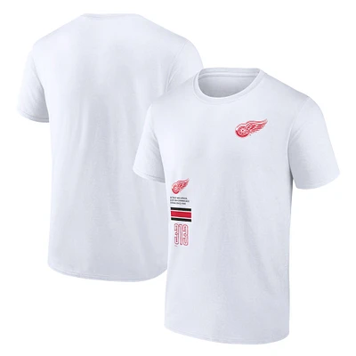 T-shirt blanc Fanatics pour hommes des Red Wings de Détroit représentent