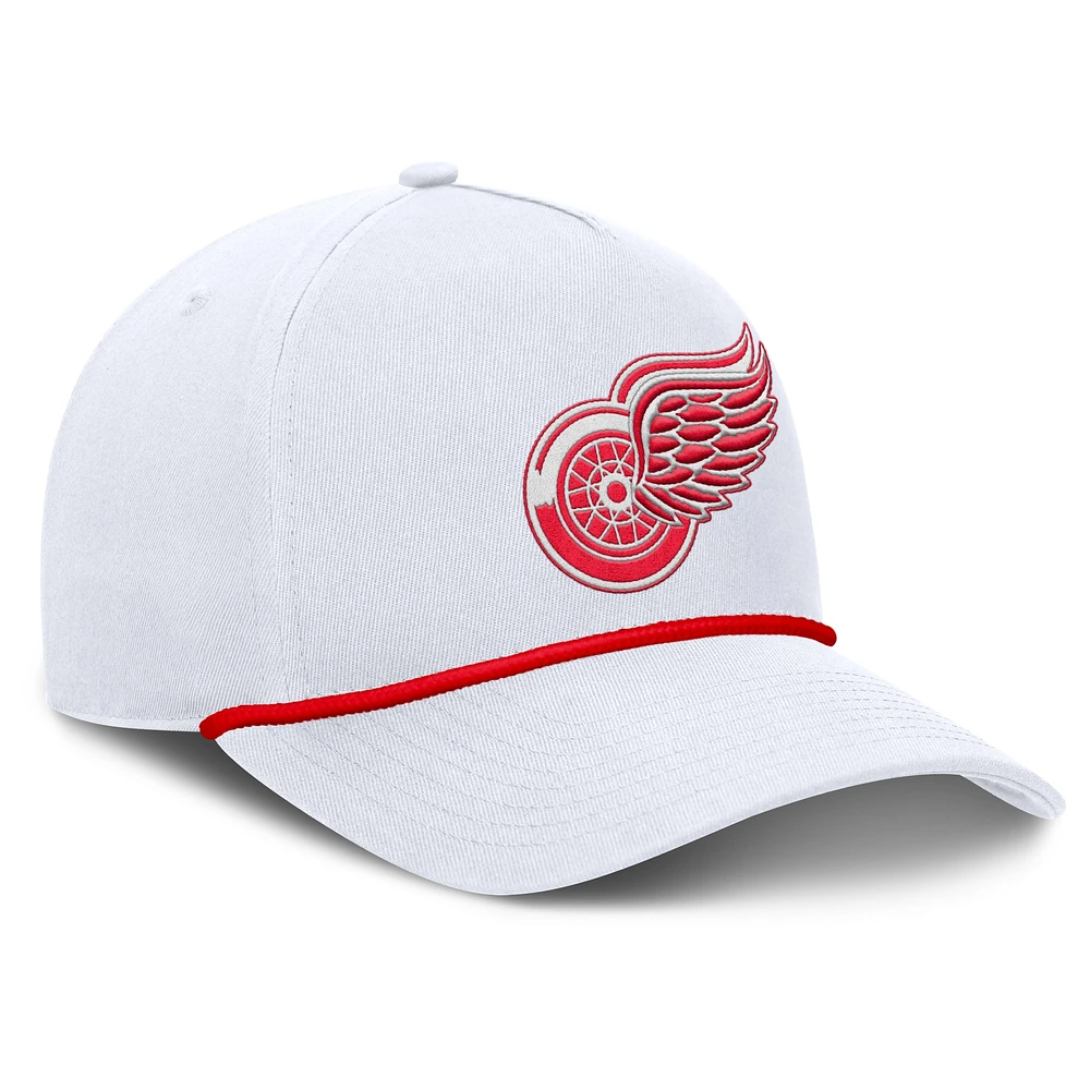 Men's Fanatics White Detroit Red Wings Rope A-Frame Adjustable Hat