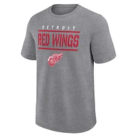 T-shirt gris chiné pour homme, modèle haut de gamme des Red Wings Detroit