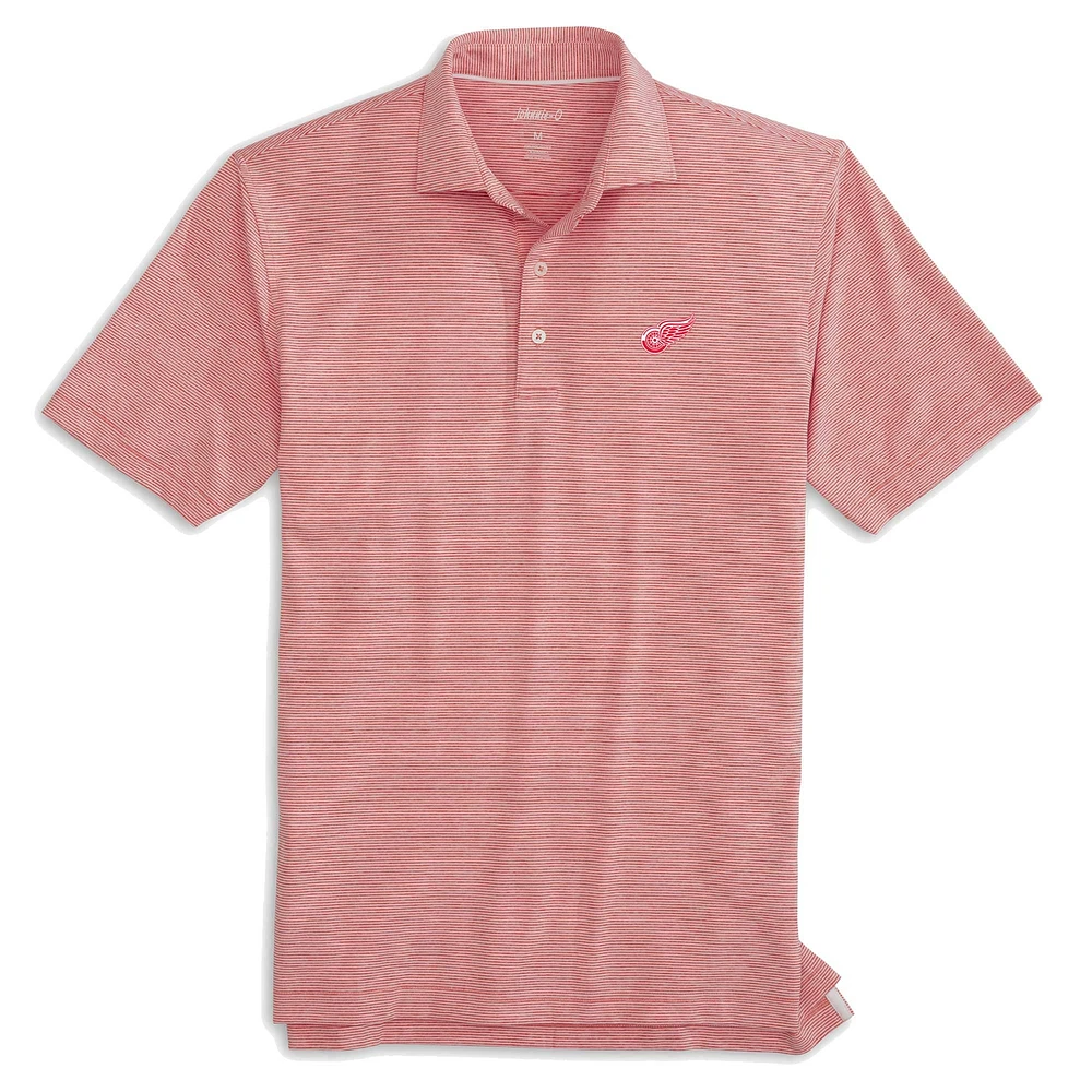 Men's johnnie-O Red Detroit Wings Lyndon Striped Jersey Polo