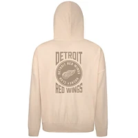 Men's Levelwear Cream Detroit Red Wings Contact Stamp Pullover Hoodie