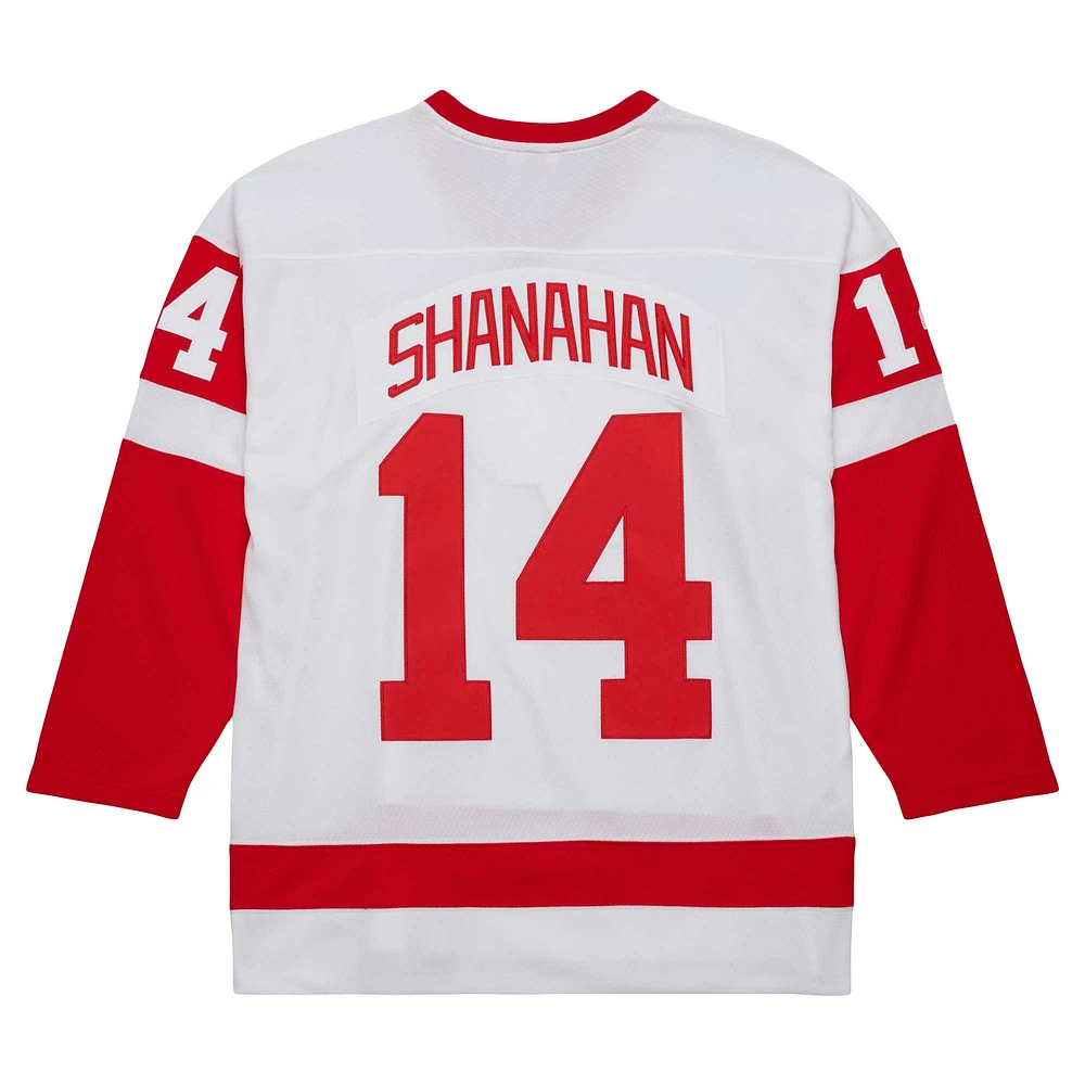 Men's Mitchell & Ness Brendan Shanahan White Detroit Red Wings  2001/02 Alternate Captain Blue Line Player Jersey