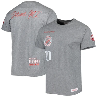 Men's Mitchell & Ness Heather Gray Detroit Red Wings City Collection T-Shirt