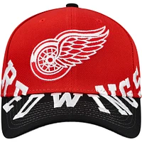 Men's Mitchell & Ness Red/Black Detroit Red Wings Underarch Two-Tone Pro Crown Snapback Hat