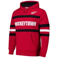 Men's Mitchell & Ness Red Detroit Wings Head Coach Slogan Pullover Hoodie