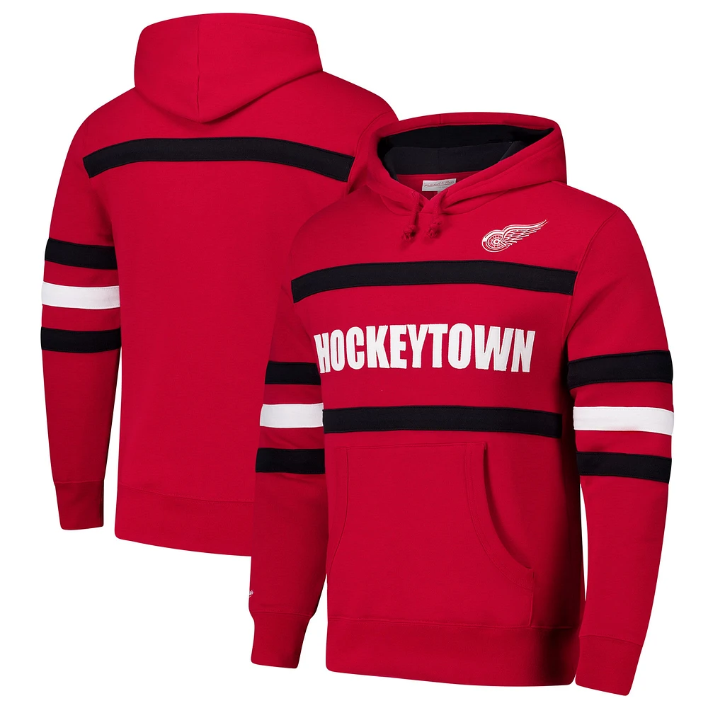 Men's Mitchell & Ness Red Detroit Wings Head Coach Slogan Pullover Hoodie