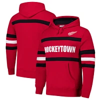 Men's Mitchell & Ness Red Detroit Wings Head Coach Slogan Pullover Hoodie