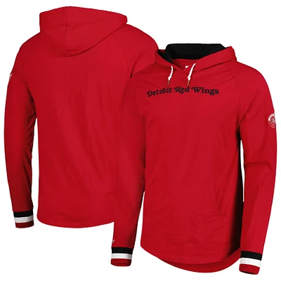 Men's Mitchell & Ness Red Detroit Wings Legendary Slub Hoodie Long Sleeve T-Shirt