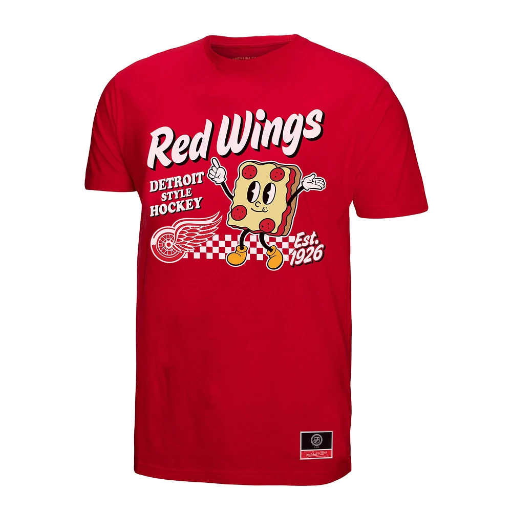 Men's Mitchell & Ness Red Detroit Wings Local Food T-Shirt