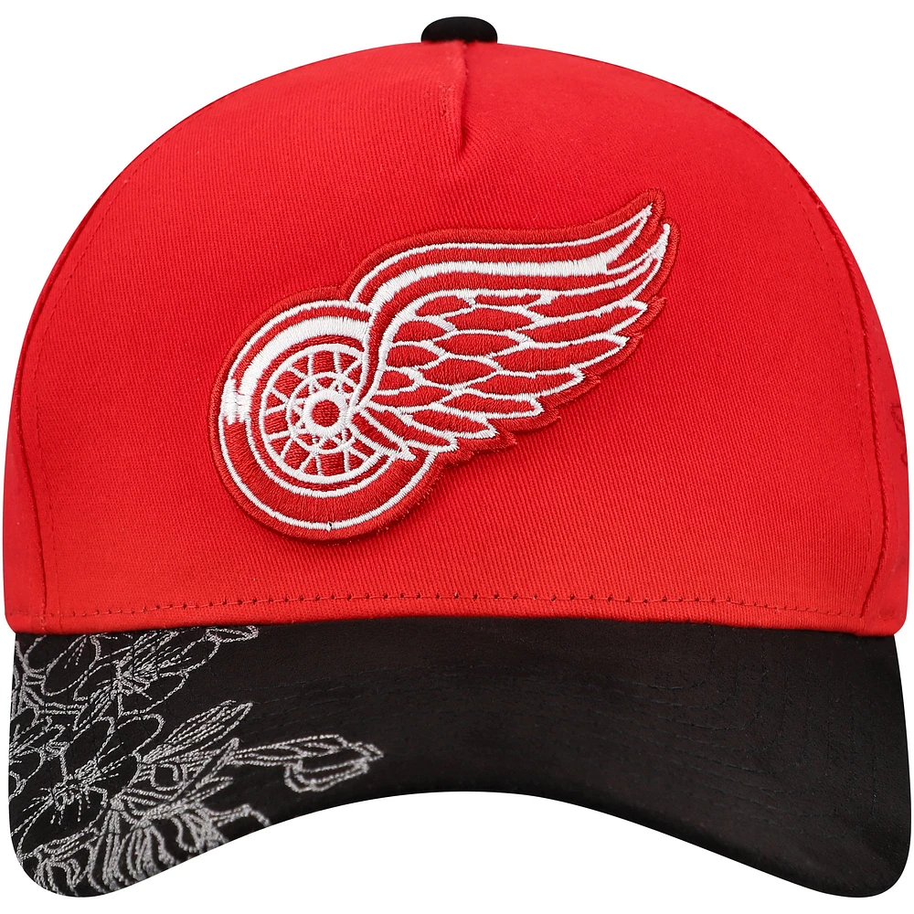 Men's Mitchell & Ness Red Detroit Red Wings May Flowers Pro Crown Snapback Hat