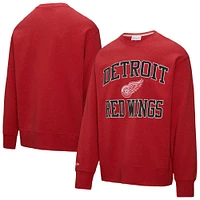 Sweat-shirt en molleton rouge Mitchell & Ness pour homme avec victoire séries éliminatoires des Red Wings de Detroit