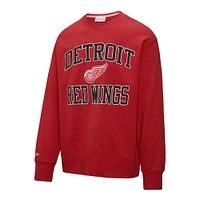 Sweat-shirt en molleton rouge Mitchell & Ness pour homme avec victoire séries éliminatoires des Red Wings de Detroit