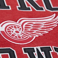 Sweat-shirt en molleton rouge Mitchell & Ness pour homme avec victoire séries éliminatoires des Red Wings de Detroit