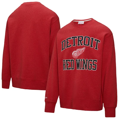 Sweat-shirt en molleton rouge Mitchell & Ness pour homme avec victoire séries éliminatoires des Red Wings de Detroit