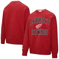 Sweat-shirt en molleton rouge Mitchell & Ness pour homme avec victoire séries éliminatoires des Red Wings de Detroit