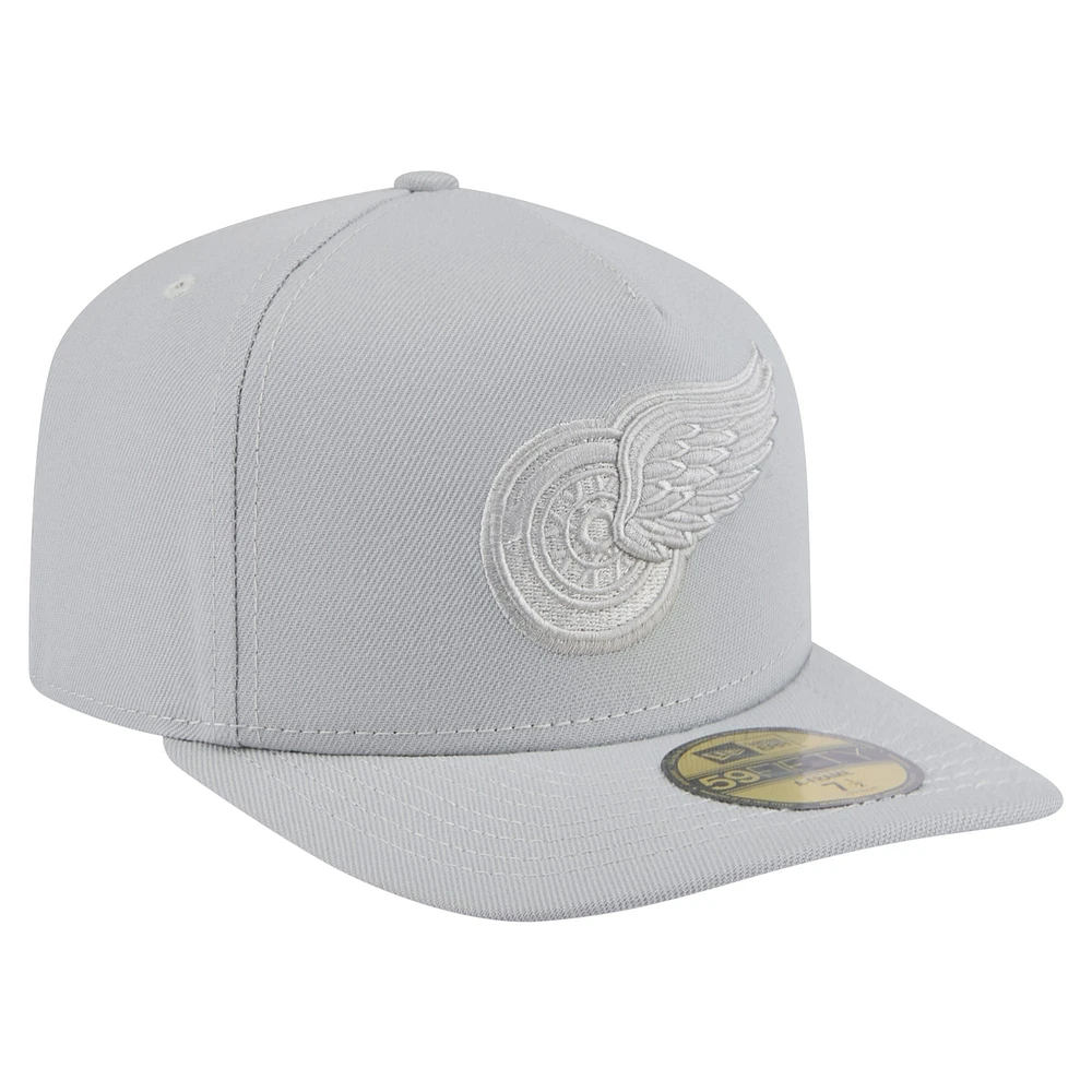 Men's New Era Gray Detroit Red Wings Color Pack A-Frame 59FIFTY Fitted Hat