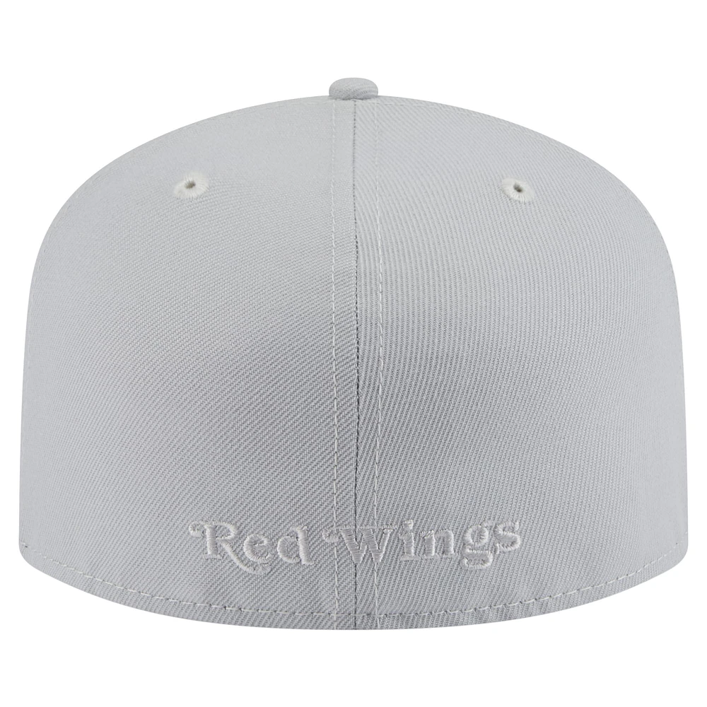 Men's New Era Gray Detroit Red Wings Color Pack A-Frame 59FIFTY Fitted Hat