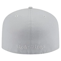 Men's New Era Gray Detroit Red Wings Color Pack A-Frame 59FIFTY Fitted Hat