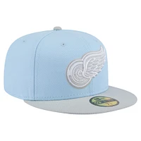 Casquette ajustée bicolore 59FIFTY bleu clair/gris Detroit Red Wings pour homme New Era
