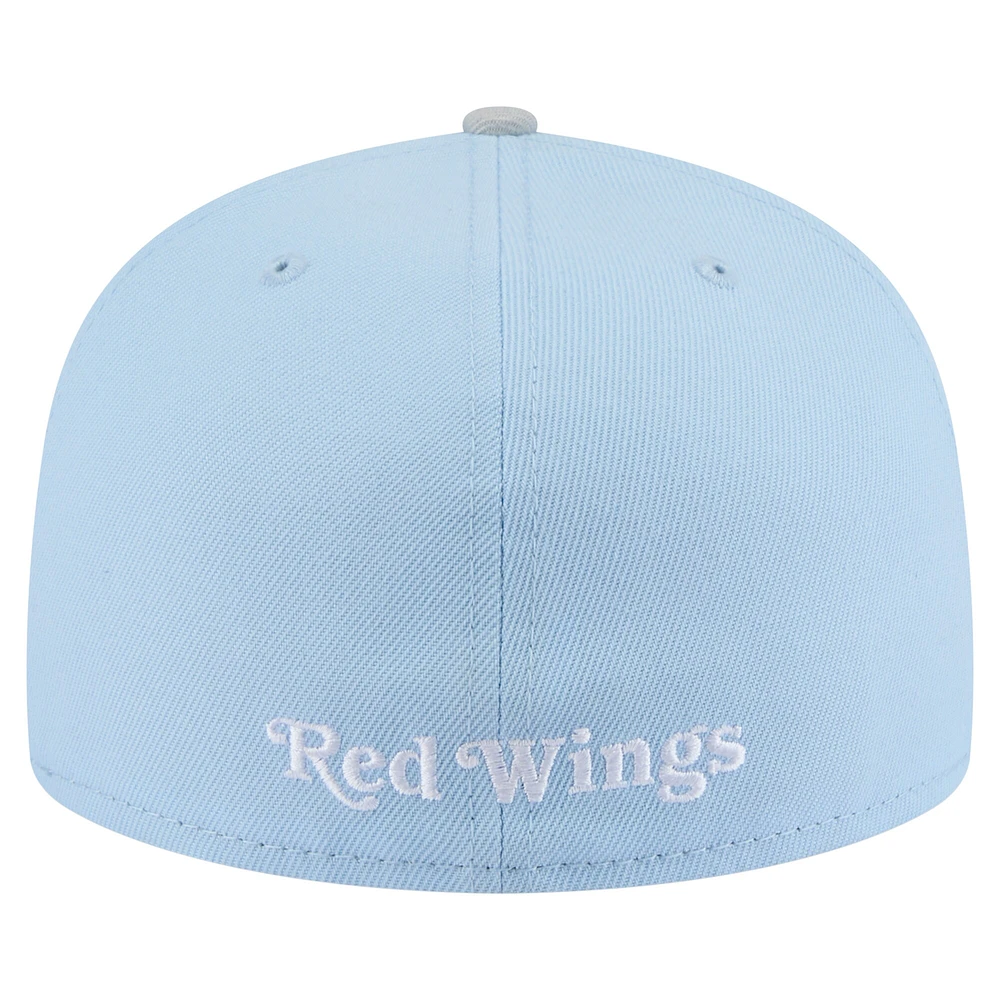 Casquette ajustée bicolore 59FIFTY bleu clair/gris Detroit Red Wings pour homme New Era