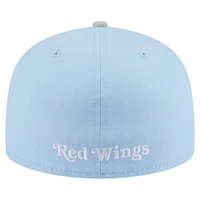 Casquette ajustée bicolore 59FIFTY bleu clair/gris Detroit Red Wings pour homme New Era