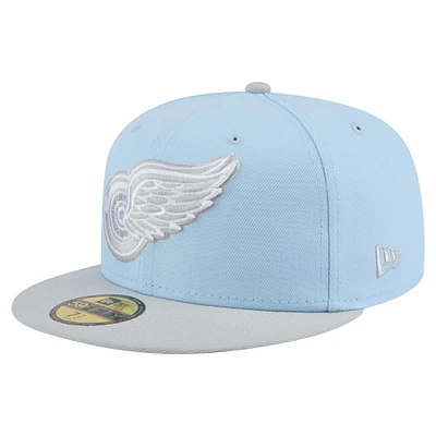 Casquette ajustée bicolore 59FIFTY bleu clair/gris Detroit Red Wings pour homme New Era