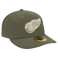 Men's New Era Olive Detroit Red Wings Tonal Florals 59FIFTY Fitted Hat