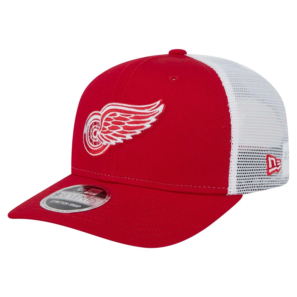 Men's New Era Red Detroit Red Wings Core Trucker 9SEVENTY Stretch-Snap Hat