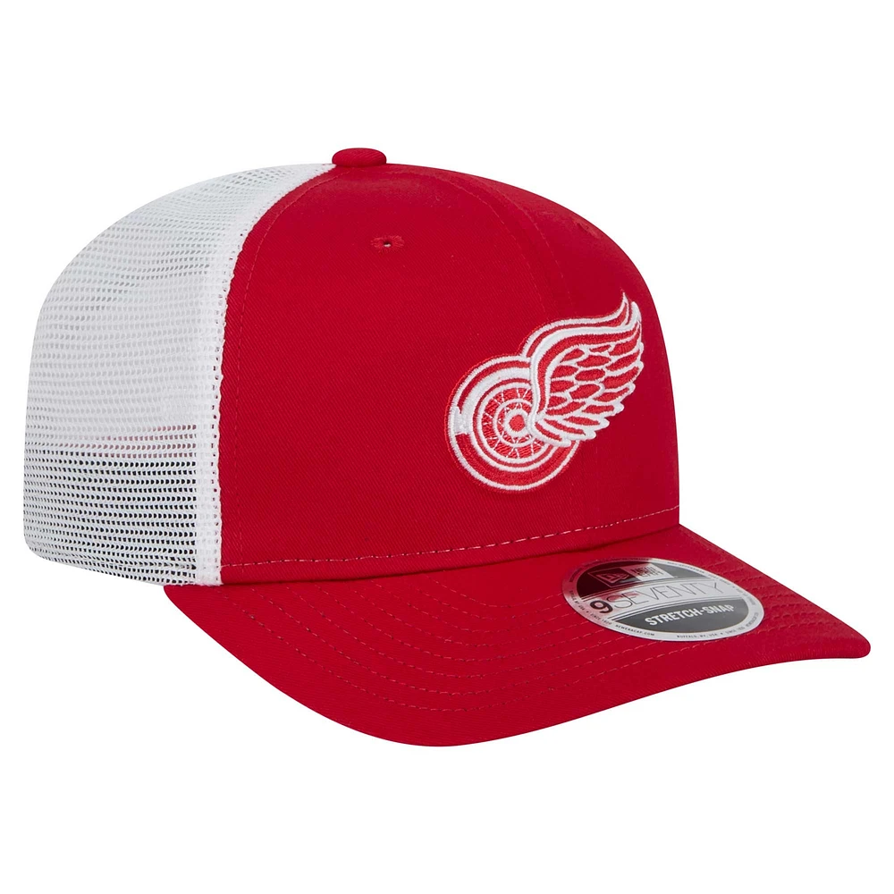 Men's New Era Red Detroit Red Wings Core Trucker 9SEVENTY Stretch-Snap Hat