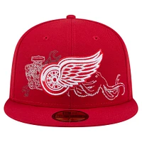 Casquette ajustée 59FIFTY rouge des Red Wings de Detroit pour homme New Era