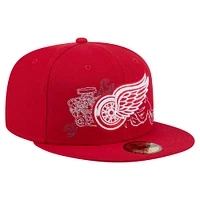 Casquette ajustée 59FIFTY rouge des Red Wings de Detroit pour homme New Era