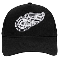 Men's Pro Standard Black Detroit Red Wings Paint the City Pinch Front Snapback Hat