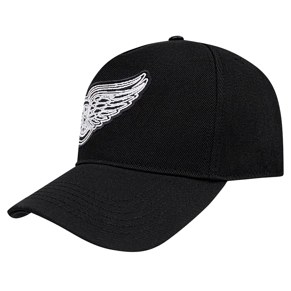 Men's Pro Standard Black Detroit Red Wings Paint the City Pinch Front Snapback Hat