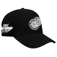 Men's Pro Standard Black Detroit Red Wings Paint the City Pinch Front Snapback Hat