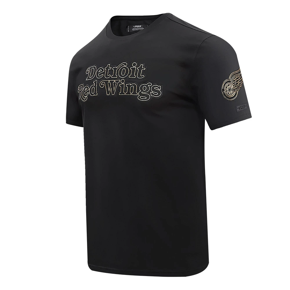 T-shirt avec logo des Red Wings de Detroit noir Pro Standard pour hommes