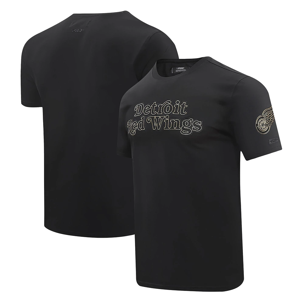 T-shirt avec logo des Red Wings de Detroit noir Pro Standard pour hommes