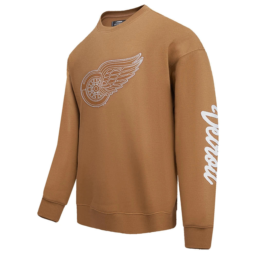 Men's Pro Standard  Brown Detroit Red Wings Paint the City Pullover Sweatshirt