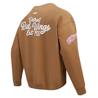 Men's Pro Standard  Brown Detroit Red Wings Paint the City Pullover Sweatshirt