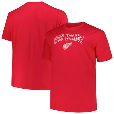 Men's Profile Red Detroit Wings Big & Tall Arch Over Logo T-Shirt